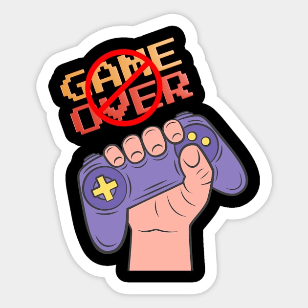 Gaming Addiction: Gamers Never Die Sticker by mieeewoArt